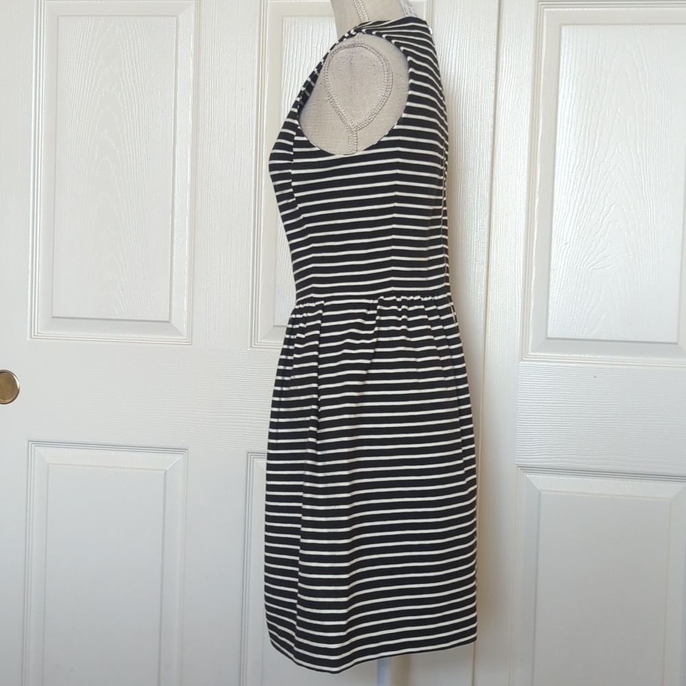 J. Crew Striped Sleeveless Daybreak Black and White Striped Dress - Picture 5 of 8